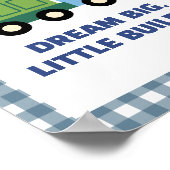 Aesthetic Gingham Border Construction Nursery Wall Poster (Hoek)