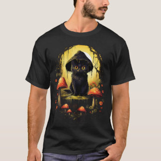 Aesthetic Goblincore And Dark Cottagecore Cat Unde T-shirt
