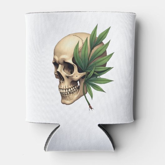 Aesthetic Goth Grunge Skull Tropical Monstera Leaf Blikjeskoeler (Voorkant)