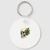 Aesthetic Goth Grunge Skull Tropical Monstera Leaf Sleutelhanger (Voorkant)