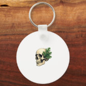 Aesthetic Goth Grunge Skull Tropical Monstera Leaf Sleutelhanger (Voorkant)