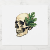 Aesthetic Goth Grunge Skull Tropical Monstera Leaf Sparkling Wijnetiket (Enkel label)
