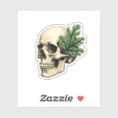 Aesthetic Goth Grunge Skull Tropical Monstera Leaf Sticker (Vel)