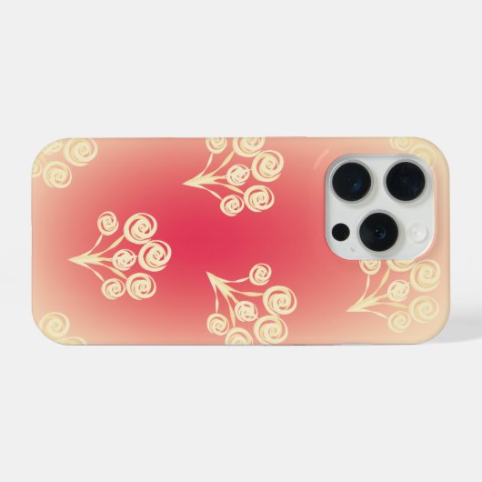 Aesthetic gradient with flowers iPhone hoesje (Achterkant horizontaal)