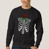 Aesthetic Grunge Skeleton Rose Goth Trui (Voorkant)