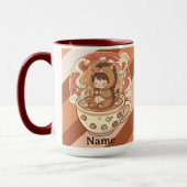 Aesthetic Hedgehog Two-Tone Coffee Mug Mok (Links)