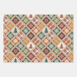 Aesthetic Holiday Checkered Wrapping Paper