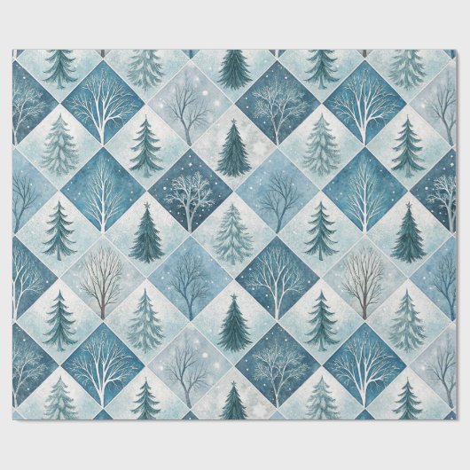 Aesthetic Holiday Checkered Wrapping Paper Cadeaupapier (Vlak)