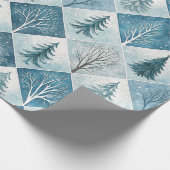 Aesthetic Holiday Checkered Wrapping Paper Cadeaupapier (Hoek)