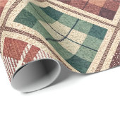 Aesthetic Holiday Checkered Wrapping Paper Cadeaupapier (Rol Hoek)