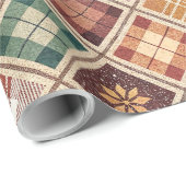 Aesthetic Holiday Checkered Wrapping Paper Cadeaupapier (Rol Hoek)