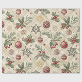 Aesthetic Holiday Checkered Wrapping Paper Cadeaupapier