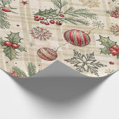 Aesthetic Holiday Checkered Wrapping Paper Cadeaupapier (Hoek)