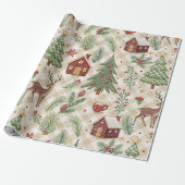 Aesthetic Holiday Checkered Wrapping Paper Cadeaupapier (Uitgerold)