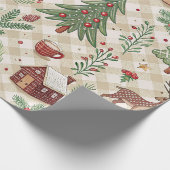 Aesthetic Holiday Checkered Wrapping Paper Cadeaupapier (Hoek)