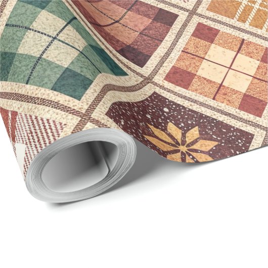 Aesthetic Holiday Checkered Wrapping Paper Cadeaupapier (Rol Hoek)