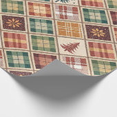 Aesthetic Holiday Checkered Wrapping Paper Cadeaupapier (Hoek)