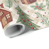 Aesthetic Holiday Checkered Wrapping Paper Cadeaupapier (Rol Hoek)