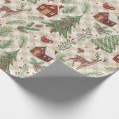 Aesthetic Holiday Checkered Wrapping Paper Cadeaupapier (Hoek)