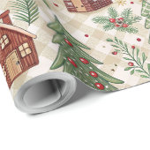 Aesthetic Holiday Checkered Wrapping Paper Cadeaupapier (Rol Hoek)