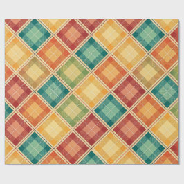 Aesthetic Holiday Checkered Wrapping Paper Cadeaupapier