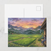 Aesthetic Japanese Summer Sunset Postcard Briefkaart (Voorkant / Achterkant)