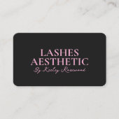  Aesthetic Lashes Makeup Artist Pink Black Visitekaartje (Voorkant)