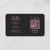  Aesthetic Lashes Makeup Artist Pink Black Visitekaartje (Achterkant)