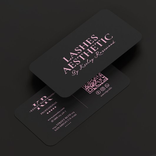  Aesthetic Lashes Makeup Artist Pink Black Visitekaartje