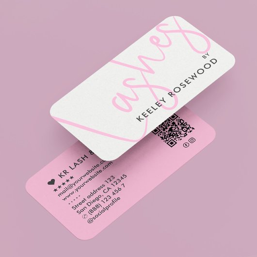 Aesthetic Lashes Schoonheidssalon Roze Visitekaartje