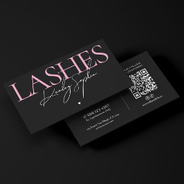 Aesthetic Lashes Studio Roze Zwarte Visagist Visitekaartje