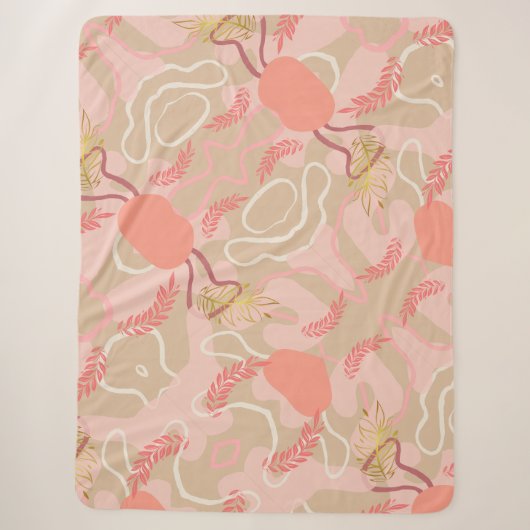 Aesthetic Leaf Design Sherpa Deken (Voorkant)
