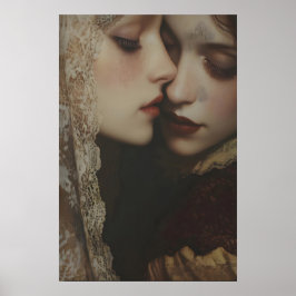 Aesthetic Lesbian Dark Romance Art Printable, Mood Poster