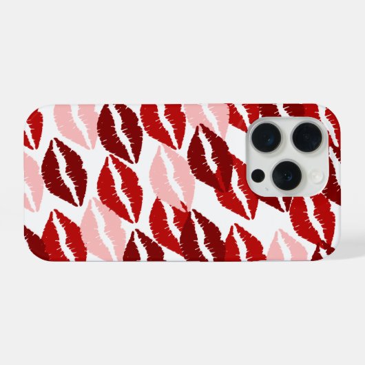 Aesthetic Lips Pattern Phone Case iPhone Hoesje (Achterkant horizontaal)