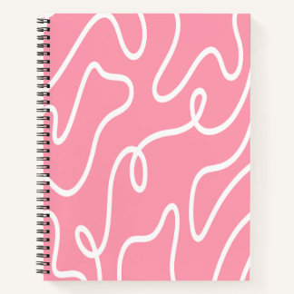 Aesthetic Liquid Swirl Pastel Pink Wavy Pattern Notitieboek