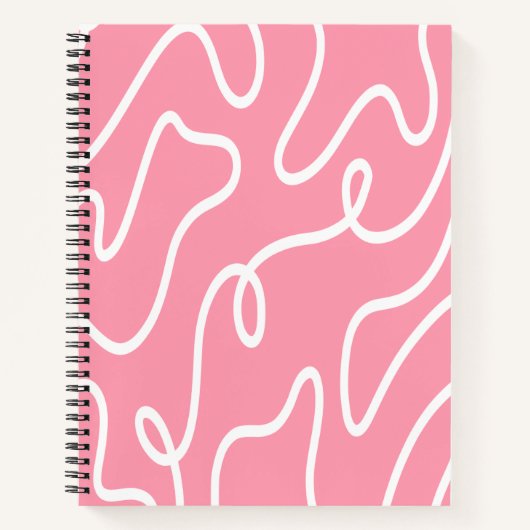 Aesthetic Liquid Swirl Pastel Pink Wavy Pattern Notitieboek (Voorkant)