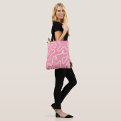 Aesthetic Liquid Swirl Pastel Pink Wavy Pattern Tote Bag (Op model)
