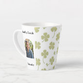 Aesthetic Lucky Charm Four Leaf Clover Custom Latte Mok (Linkerhoek)