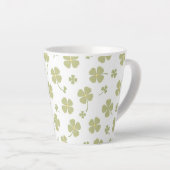 Aesthetic Lucky Charm Four Leaf Clover Custom Latte Mok (Rechterhoek)