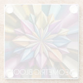 Aesthetic Metallic Polygonal Flower Glass Coaster Glazen Onderzetter (Achterkant)