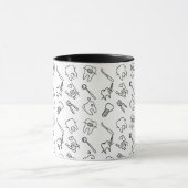 Aesthetic Minimalist Dental Icons Pattern Coffee  Mok (Midden)