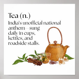 Aesthetic Modern Indian Tea Quote Wall Art Poster