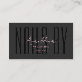 Aesthetic Nail Tech Lashes Makeup Artist Pink Blac Visitekaartje (Voorkant)