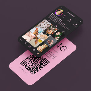 Aesthetic Nail Tech Zwart Roze Instagram Visitekaartje