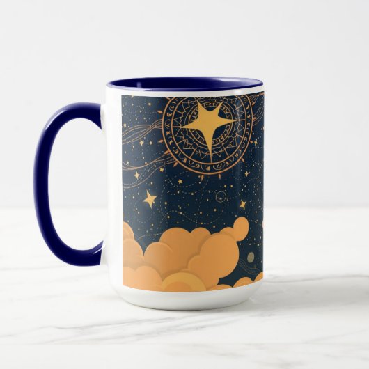 Aesthetic Neo-Deco Dreamer Starry Sky Coffee Mok (Links)