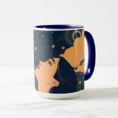 Aesthetic Neo-Deco Dreamer Starry Sky Coffee Mok (Voorkant rechts)