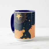 Aesthetic Neo-Deco Dreamer Starry Sky Coffee Mok (Voorkant links)