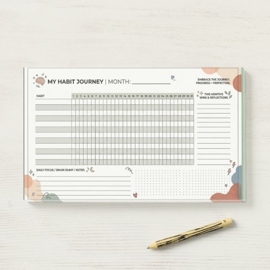 Aesthetic Neurodivergent Habit Tracker Brain Dump Post-it® Notes (Op bureau)