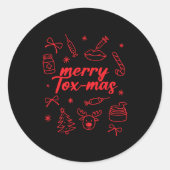 Aesthetic Nurse Injector Botox Er Xmas Merry Tox-m Ronde Sticker (Voorkant)