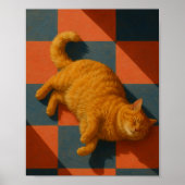 Aesthetic Orange Cat Cozy Modern Pet Wall Art Poster (Voorkant)